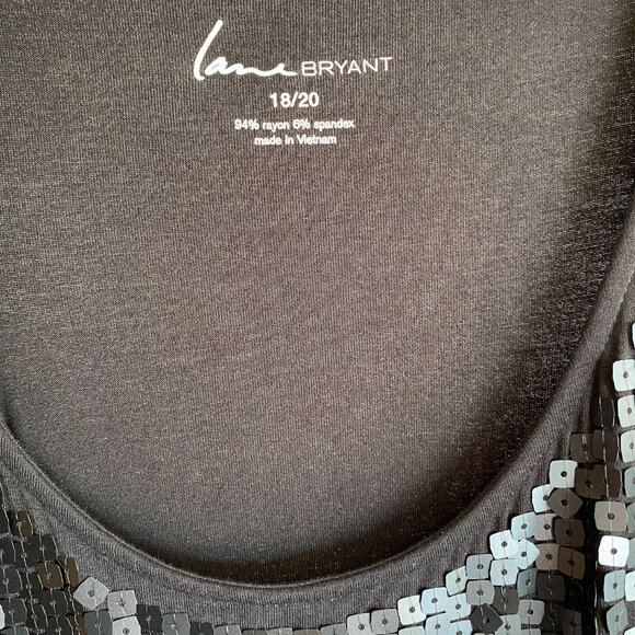 Lane Bryant SZ 18/20 Black Sequined Rayon Tank - Picture 8 of 11